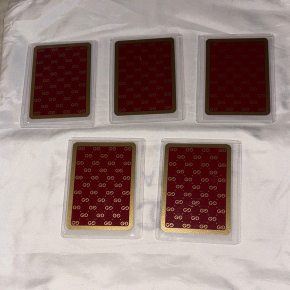 Gucci Other - Gucci Vintage Luxury Red and Gold Card Set with Protective Cover